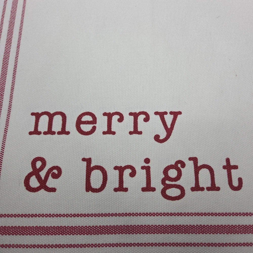 Holiday Time Set Of 6 Christmas Homespun Placemats Joy Peace Merry & Bright